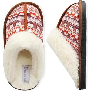 New Besroad Little Kids XS 11-11.5 Slip On Penguin Fox Faux Fur House Slippers